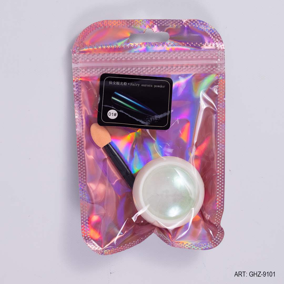 POLVO AURORA PARA UÑAS CON APLICADOR GHZ-9101