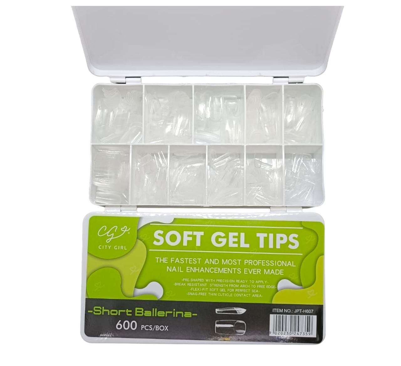 TIPS PARA SOFT GEL SHORT BALLERINA , 600 UNIDADES CITY GIRL JPT-H607*120