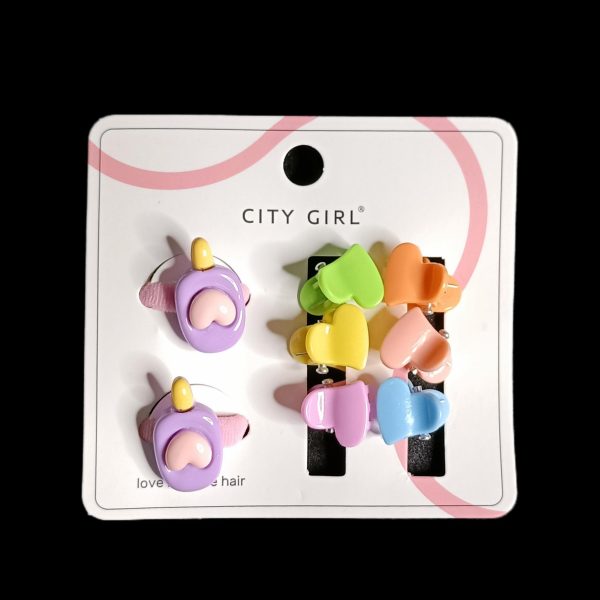 BLISTER DE HEBILLAS + COLITAS, VARIOS MODELOS CITY GIRL 3606-11*600