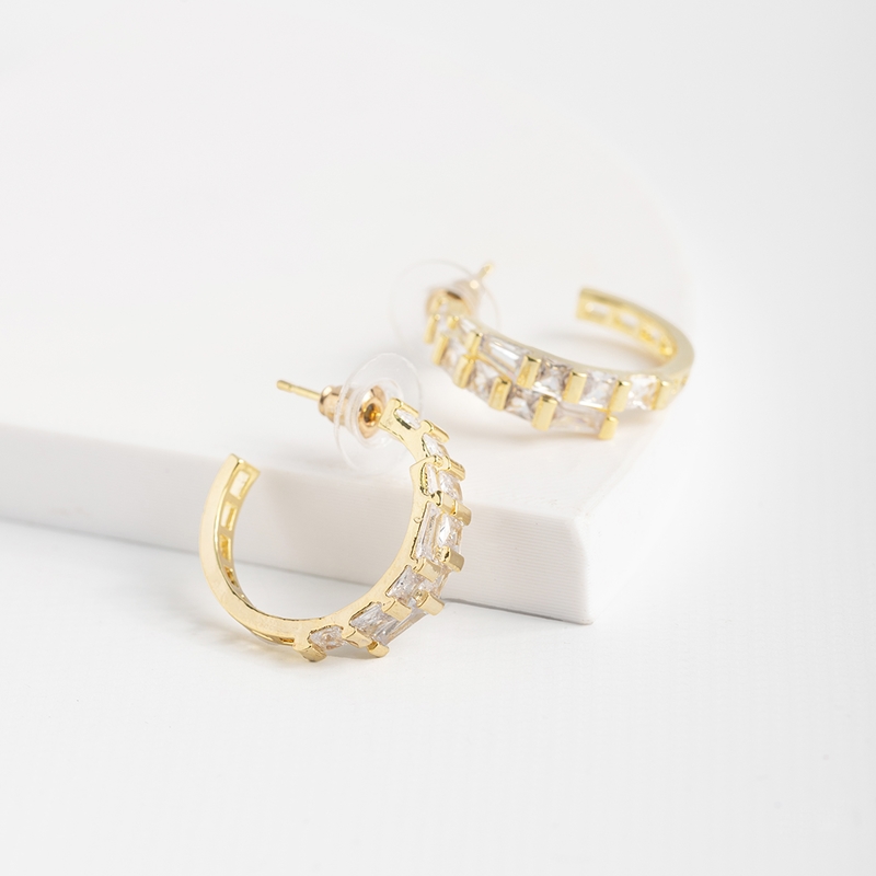 AROS CON STRASS, COLOR DORADO Y PLATEADO CITY GIRL D-4844-43