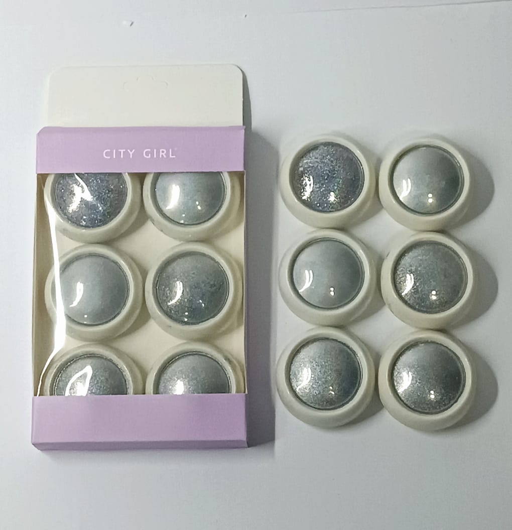 SET DE POLVO ESPEJADO PLATEADO PARA UÑAS X6 PCS, CITY GIRL GO-40415*288
