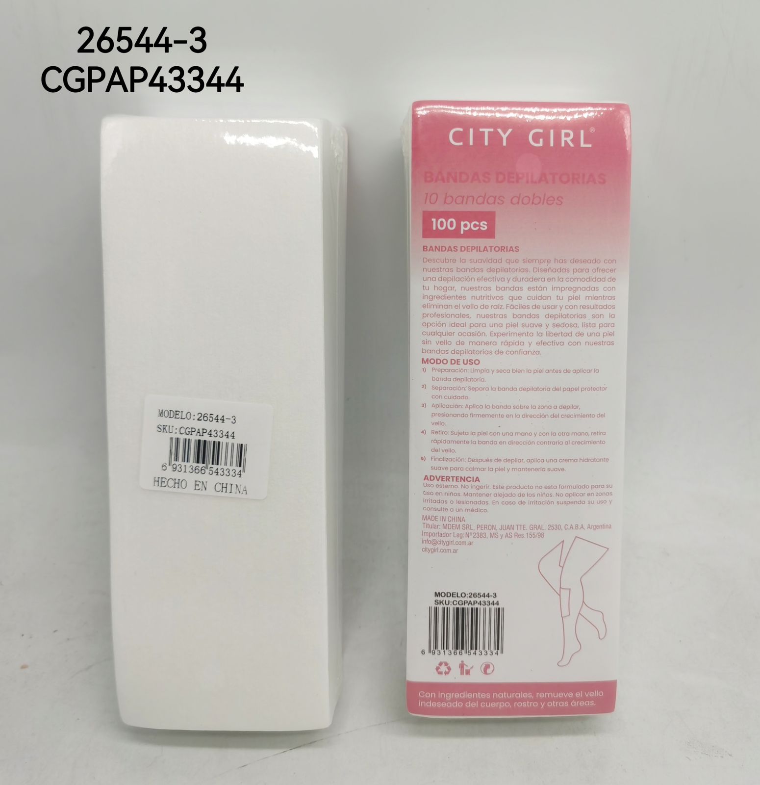 BANDAS DEPILATORIAS 100PCS, CITY GIRL 26544-3*200