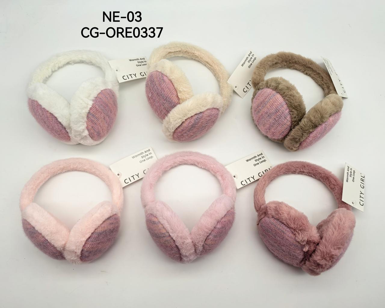 OREJERAS DE PELUCHE, 6 COLORES CITY GIRL NE-03*240