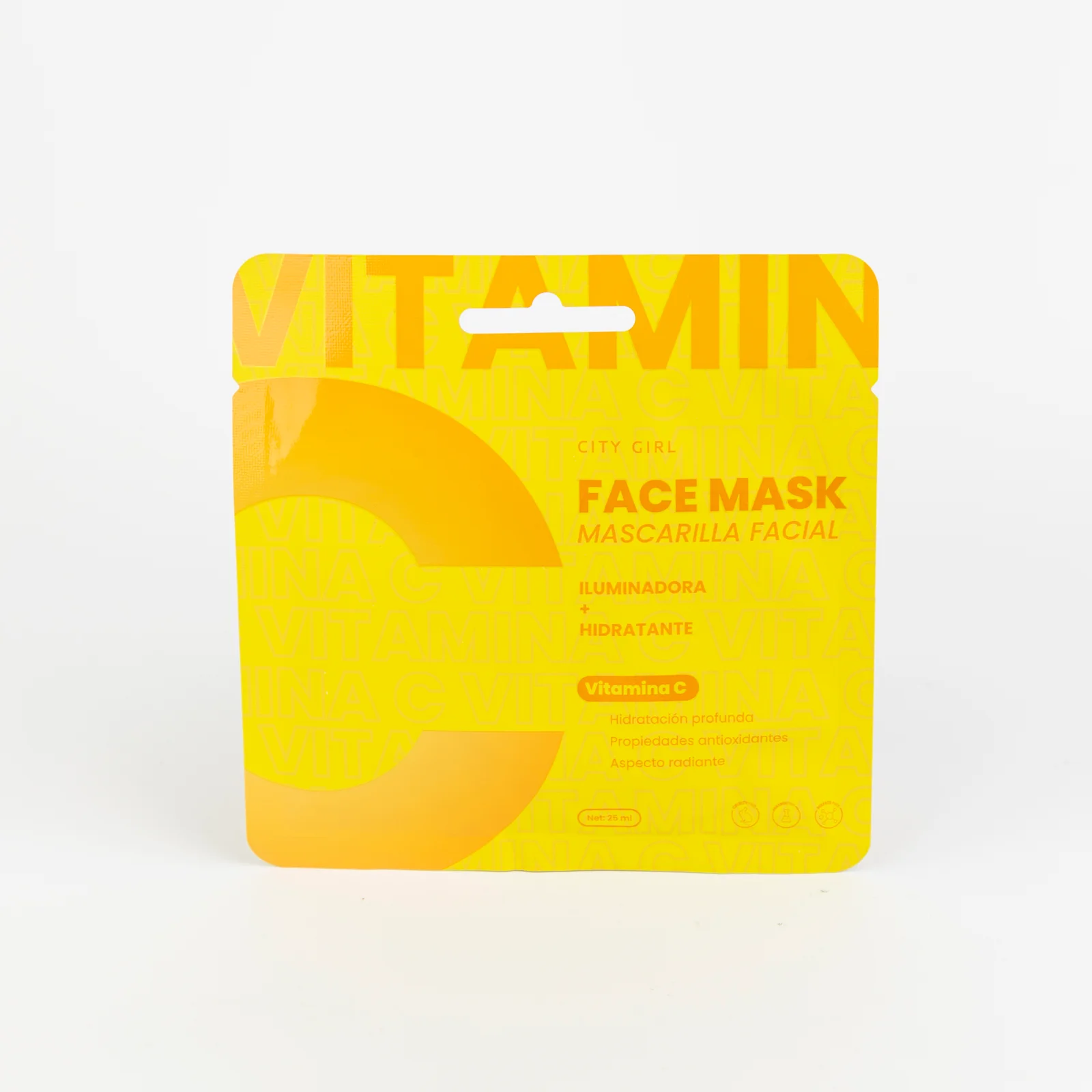 MASCARILLA FACIAL CON VITAMINA C (ILUMINADORA + HIDRATANTE) CITY GIRL CG-MSK-502095-1*312