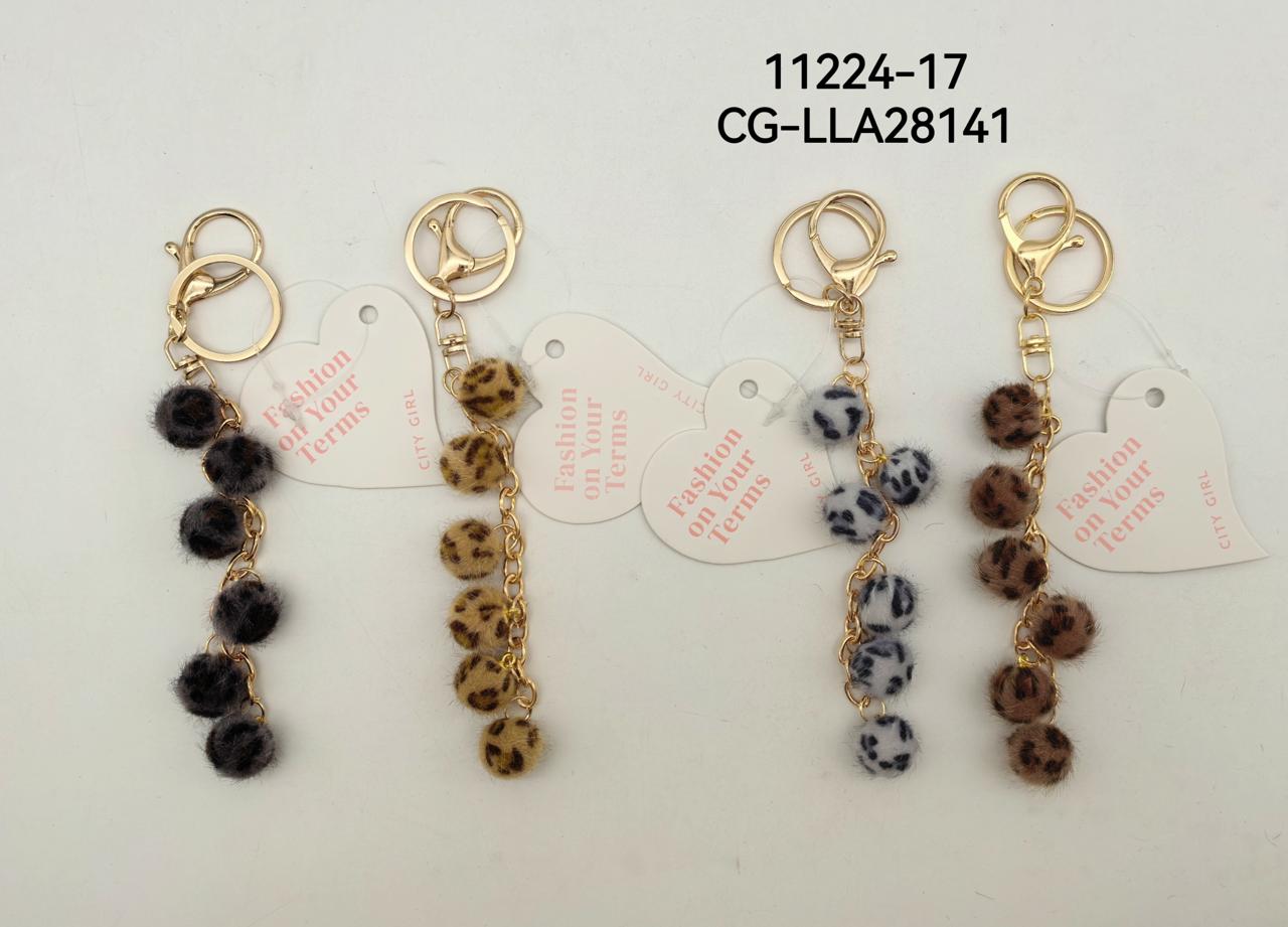 LLAVERO POMPONES, 4 ESTAMPAS CITY GIRL 11224-17*480