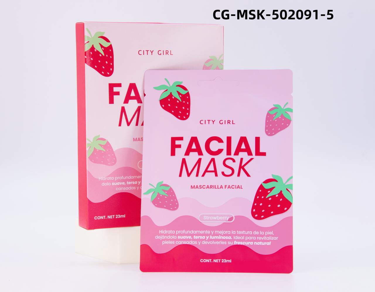 MASCARILLA FACIAL DE FRUTILLA CITY GIRL CG-MSK-502091-5*408
