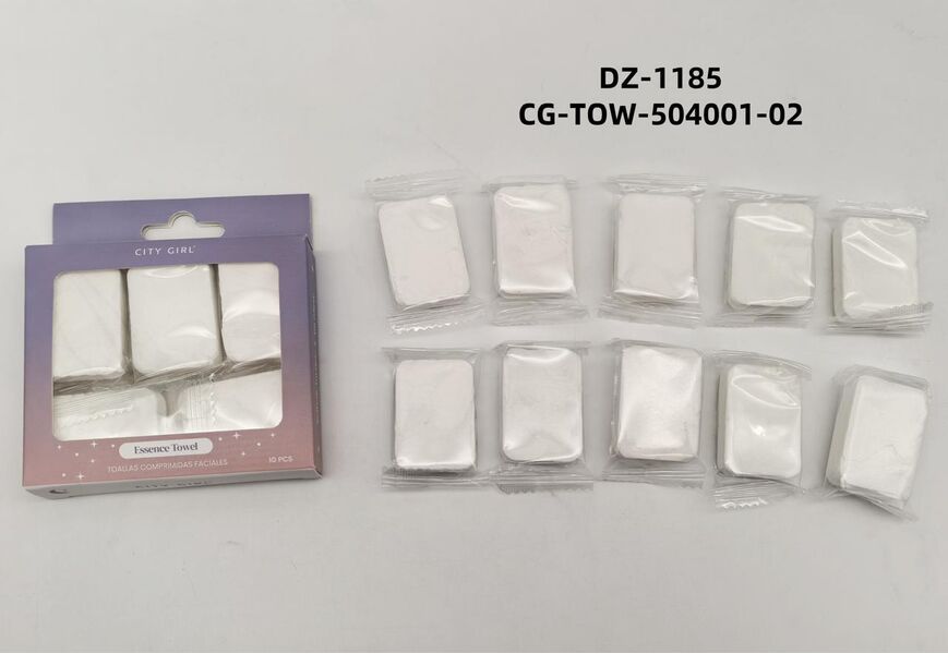 TOALLAS COMPRIMIDAS FACIALES CUADRADAS X10 PCS CITY GIRL DZ-1185*240