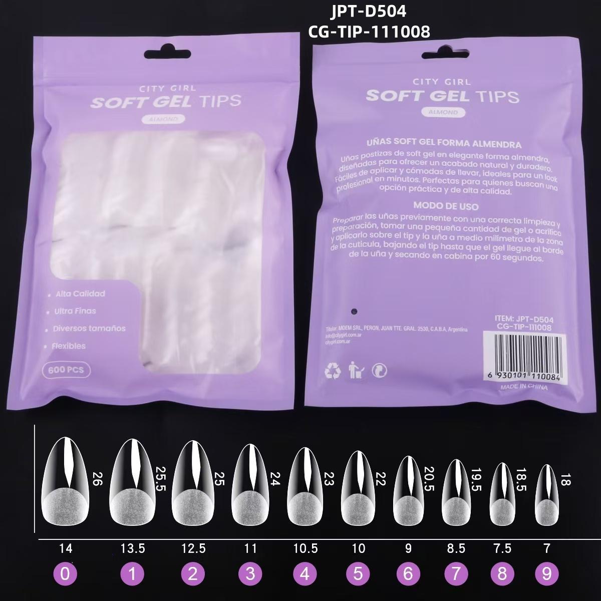 TIPS SOFT GEL EN BOLSA ALMOND JPT-D504*240