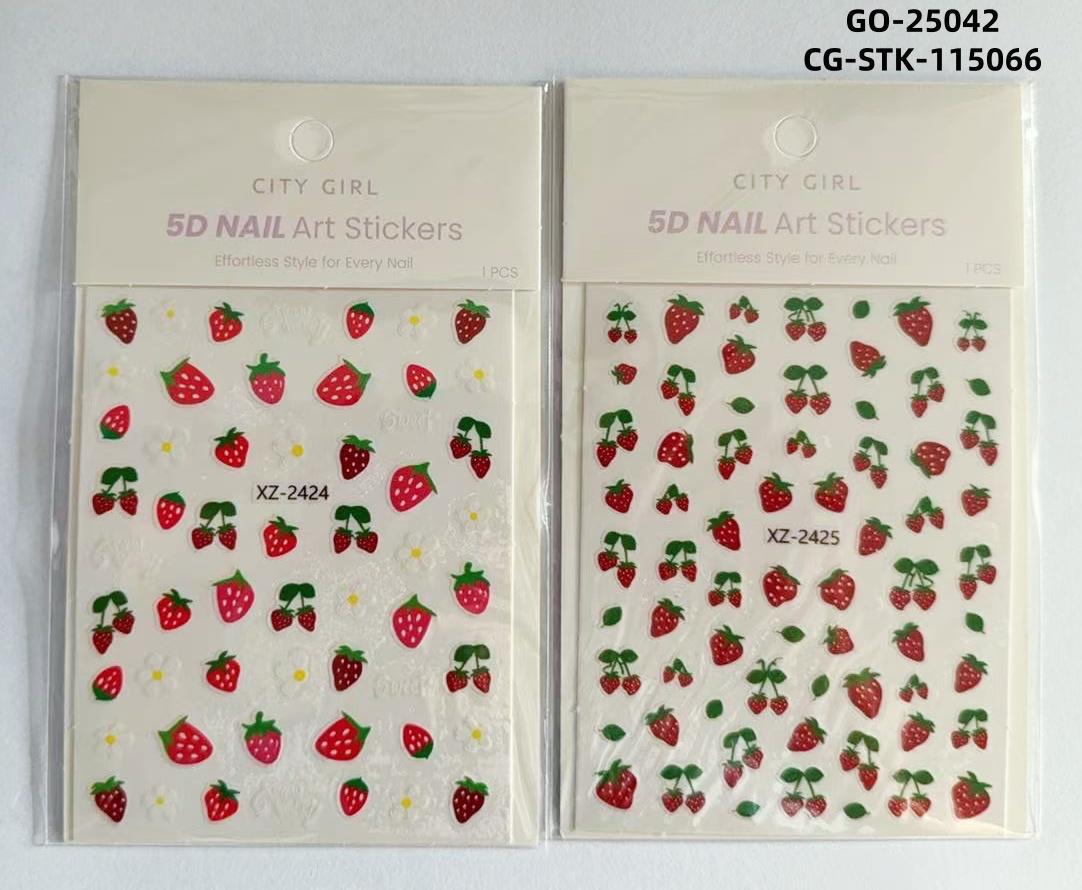 STICKER DE FRUTILLA 5D PAQUETE X 12U*720 GO-25042