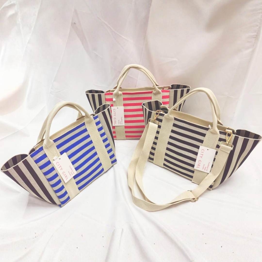 CARTERA DE TELA RAYADA CITY GIRL 11535-19*50