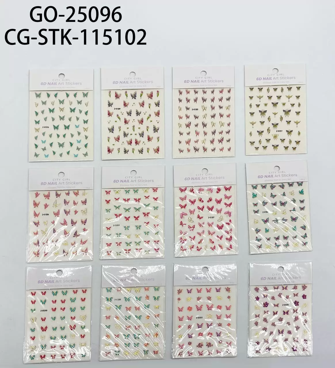 STICKERS MARIPOSAS X12 UNIDADES CITY GIRL GO-25096*720