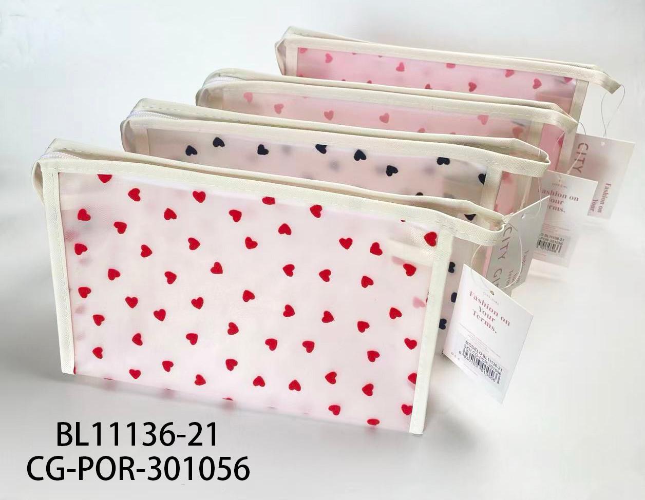 PORTA COSMÉTICOS "CORAZONES PEQUEÑOS", 4 COLORES CITY GIRL BL11136-21*200