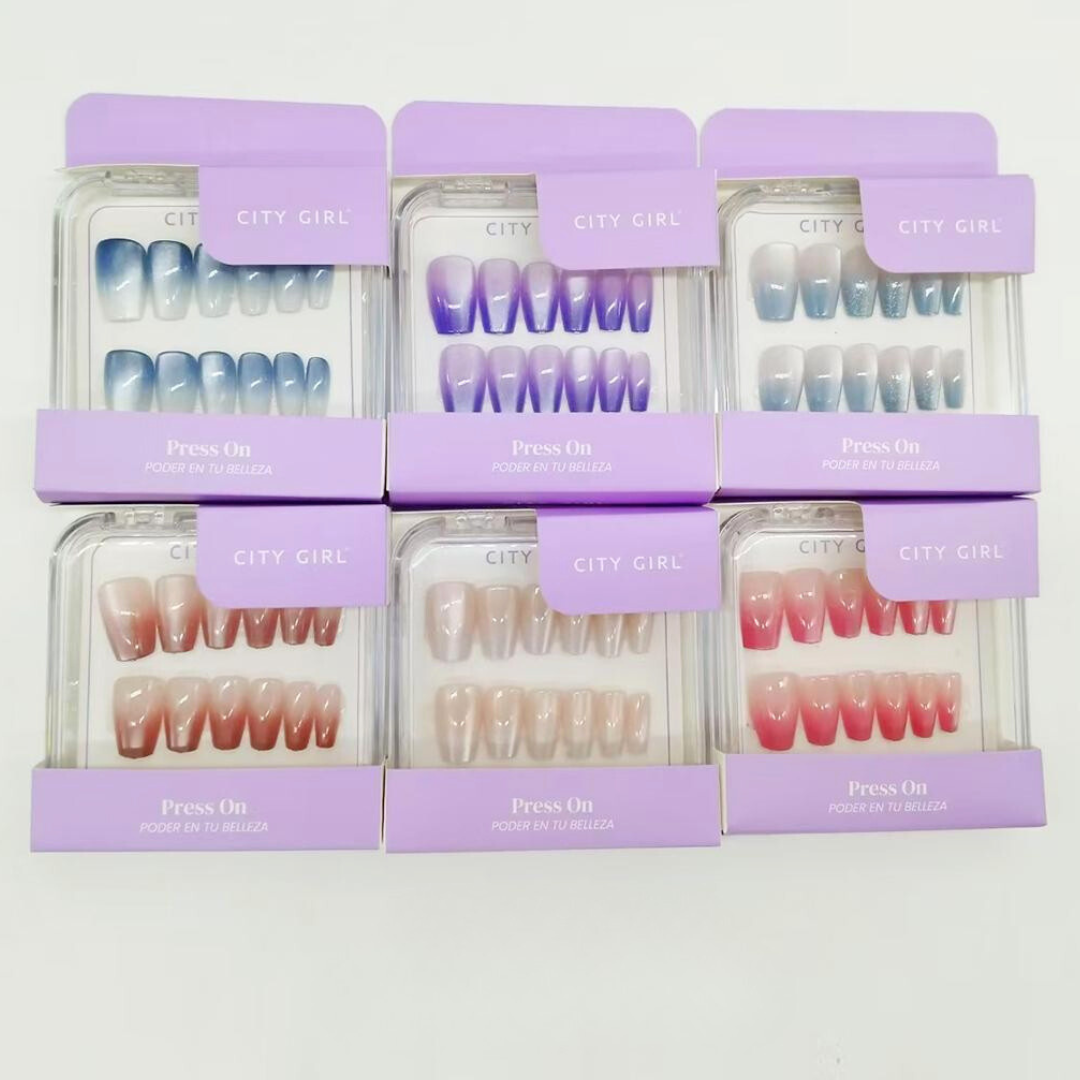 PRESS ON COFFIN + CAT EYE + DEGRADÉ CITY GIRL GO-25015*720