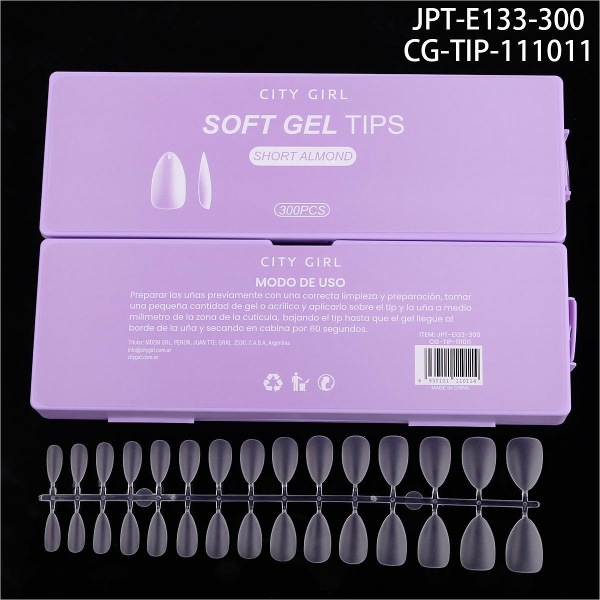TIPS SOFT GEL ALMENDRA CORTA 300 PCS JPT-E133-300*240