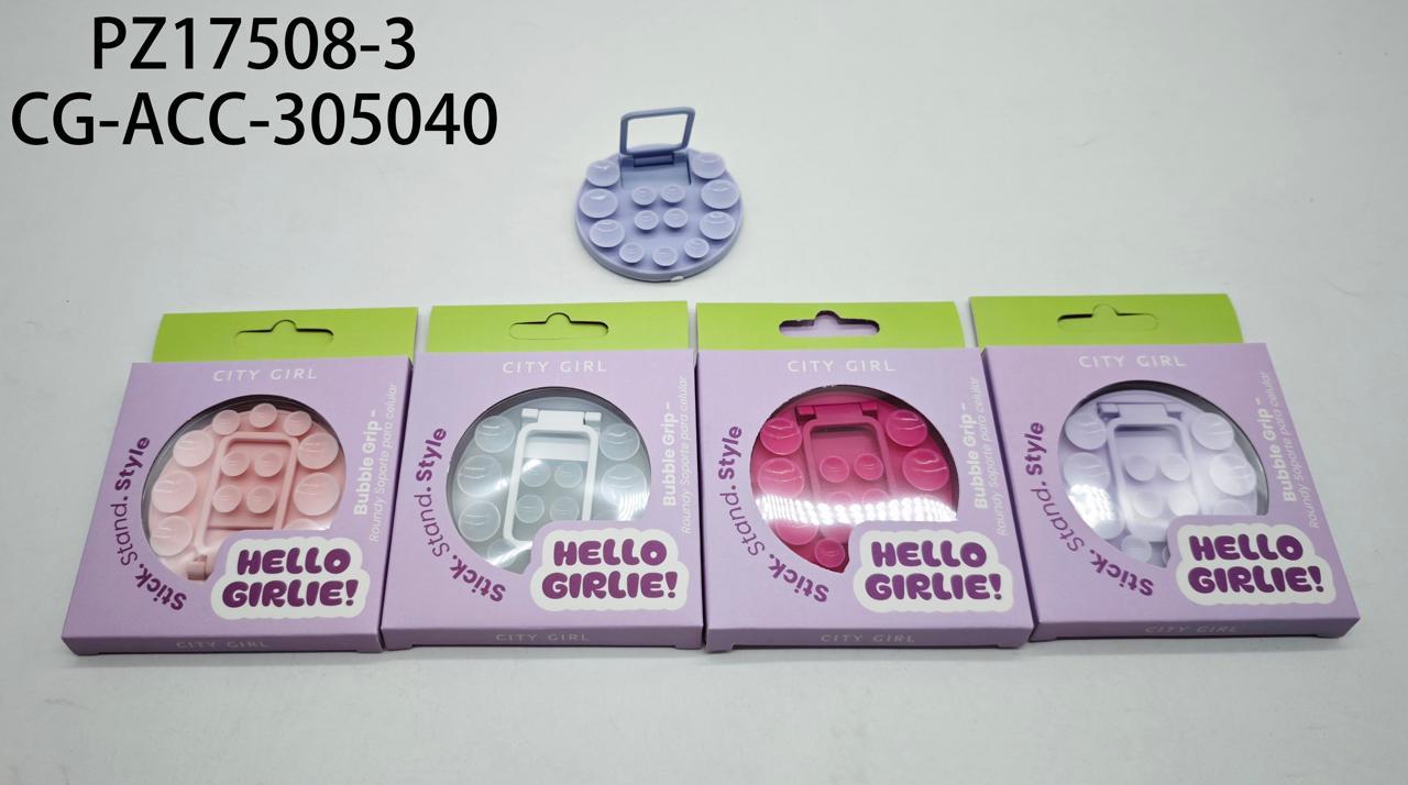 SOPORTE PARA CELULAR BUBBLE GRIP CITY GIRL PZ17508-3*360
