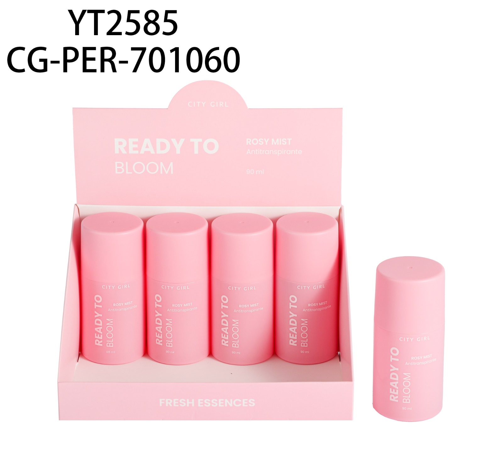 DESODORANTE ANTITRANSPIRANTE EN ROLL-ON "ROSY MIST" 90ML CITY GIRL YT2585*96