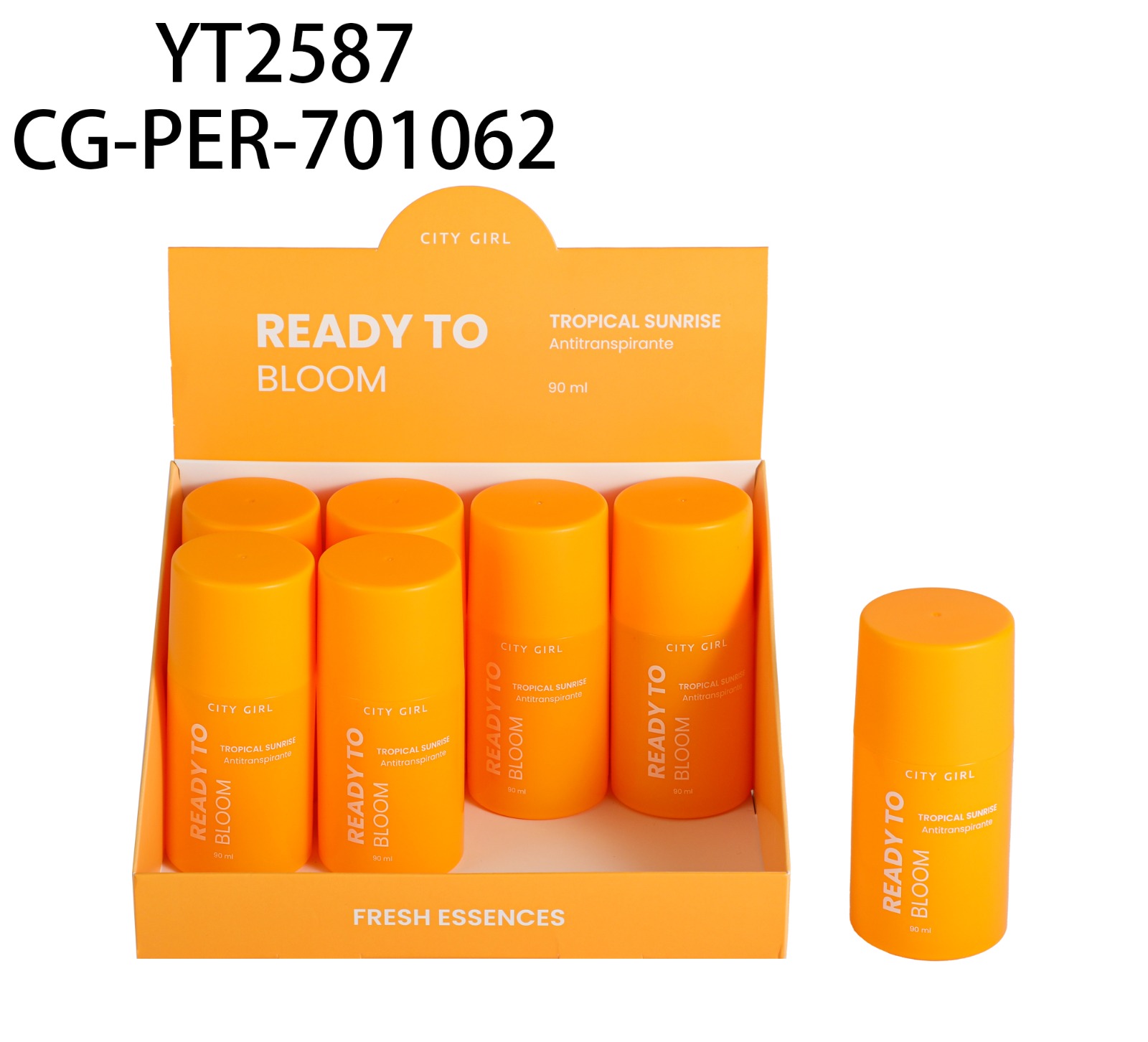 DESODORANTE ANTITRANSPIRANTE EN ROLL-ON “TROPICAL SUNRISE” 90ML CITY GIRL YT2587*96