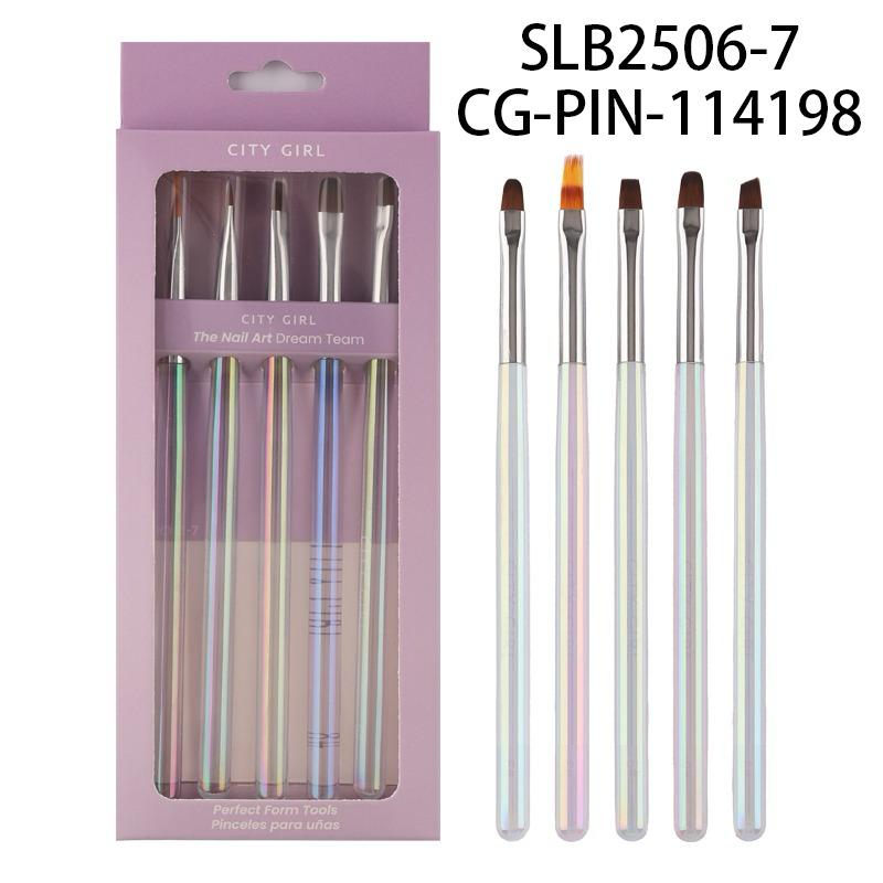 PINCELES PARA NAIL ART X5 PCS CITY GIRL SLB2506-7*360