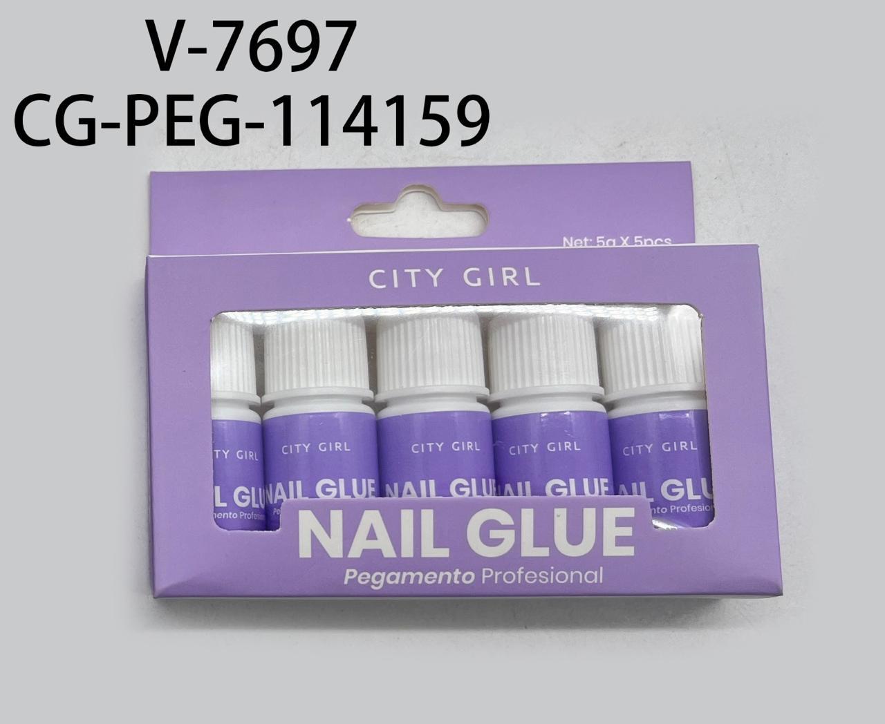 PEGAMENTO PARA TIPS/PRESS ON X5 PCS CITY GIRL V-7697*240