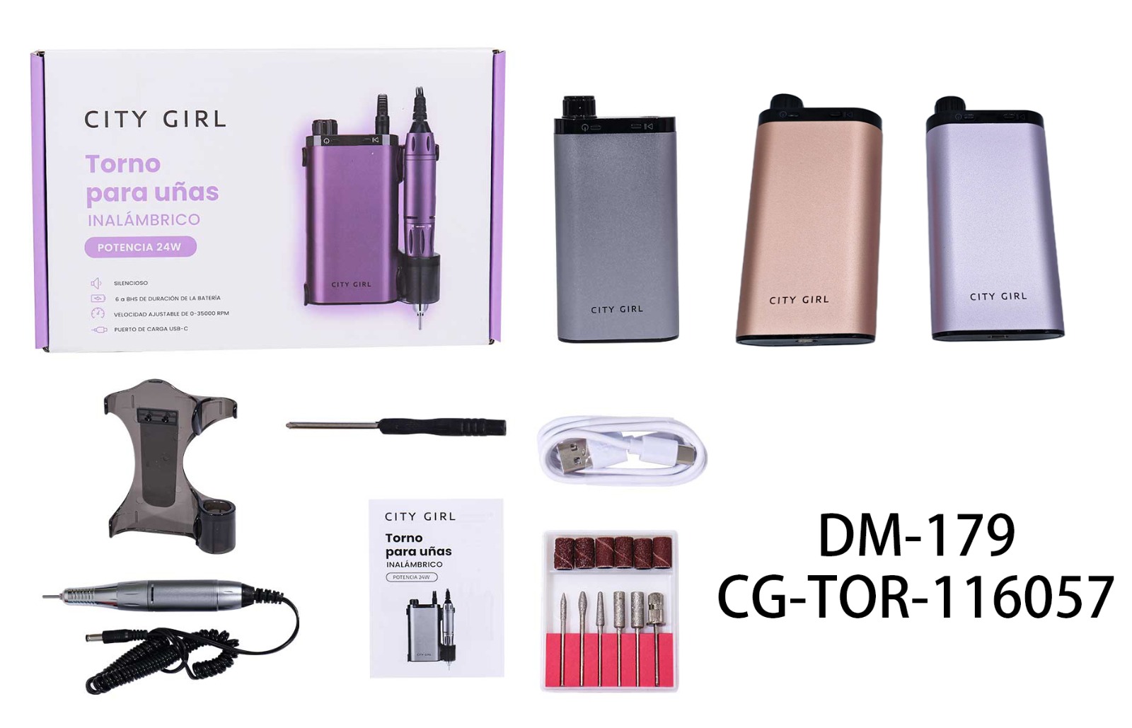 TORNO INALAMBRICO 35.000 RPM CITY GIRL DM-179*30