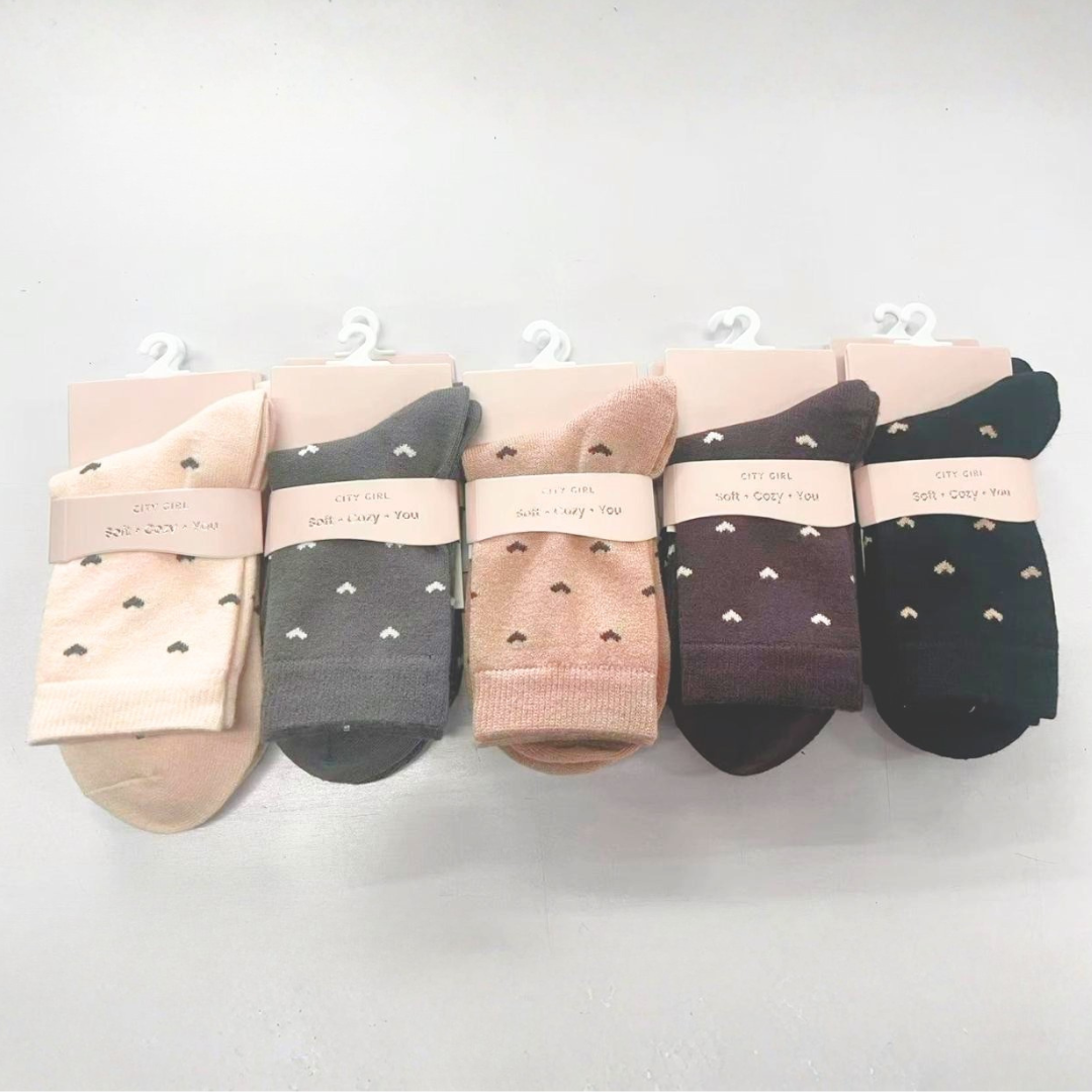 MEDIAS CON CORAZONES, PAQUETE X10 PARES CITY GIRL G-253205*500