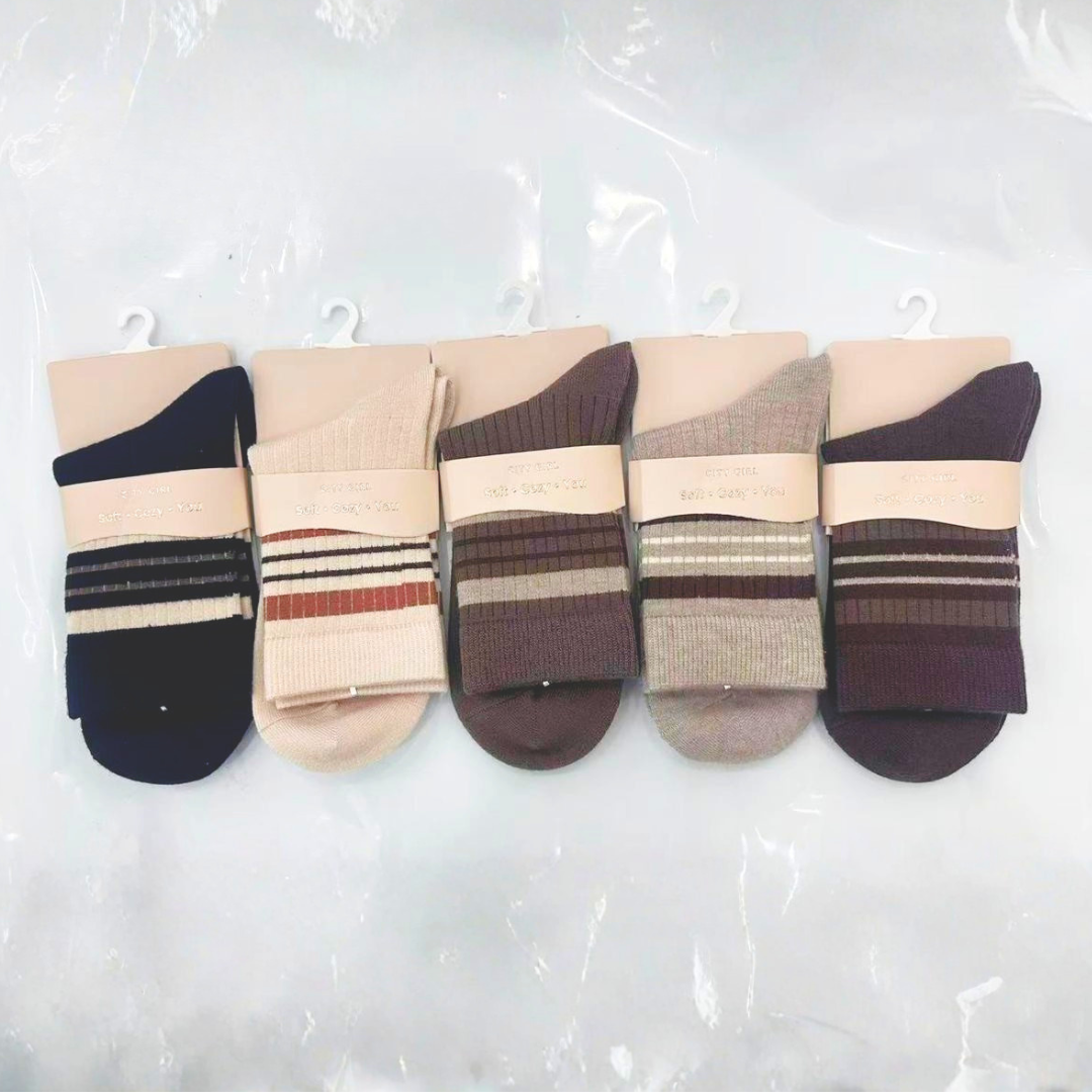 MEDIAS CON RAYAS, PAQUETE X10 PARES CITY GIRL G-253207*500