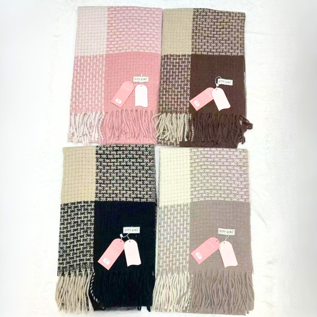 BUFANDA A CUADROS, 4 COLORES CITY GIRL M-25115*100