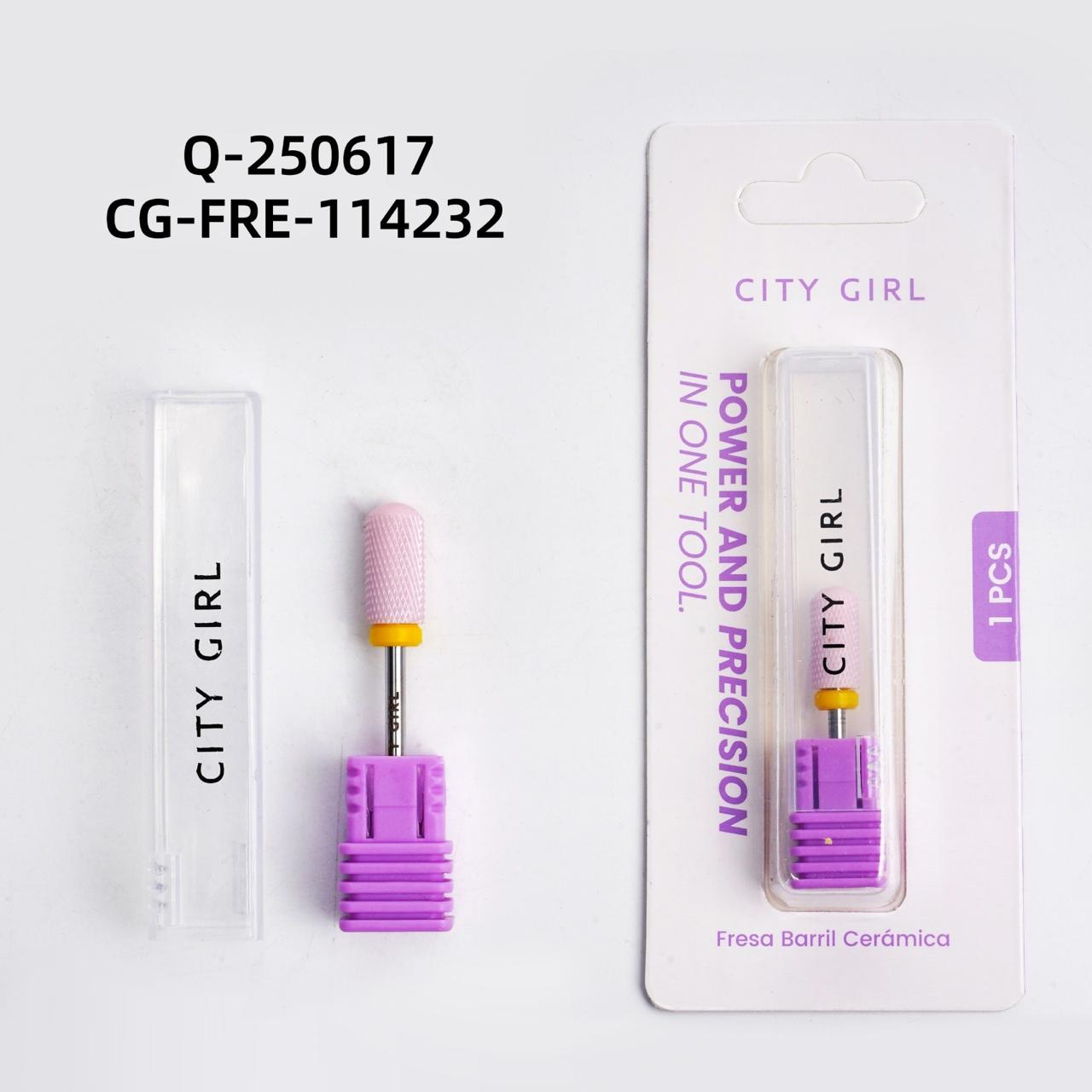 FRESA ROSA BARRIL DE CERÁMICA CINTA AMARILLA CITY GIRL Q-250617*1200