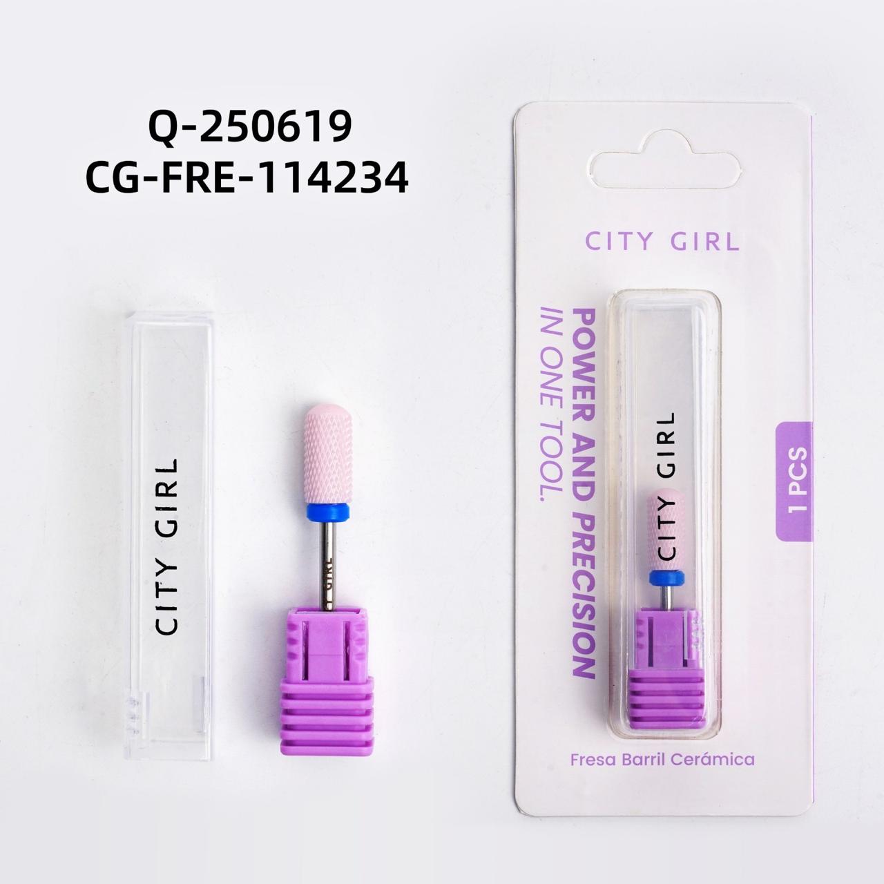 FRESA ROSA BARRIL DE CERÁMICA CINTA AZUL CITY GIRL Q-250619*1200