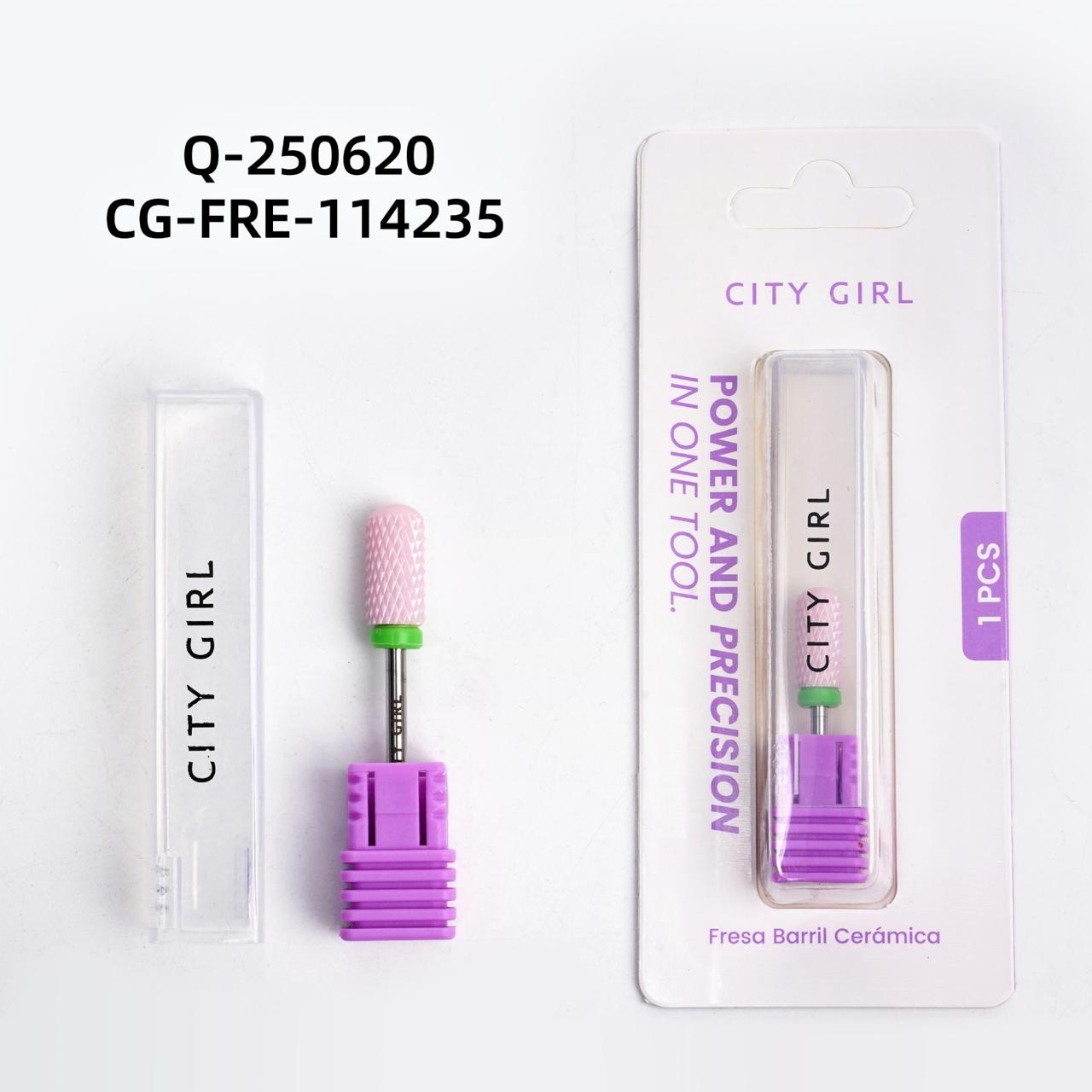 FRESA ROSA BARRIL DE CERÁMICA CINTA VERDE CITY GIRL Q-250620*1200