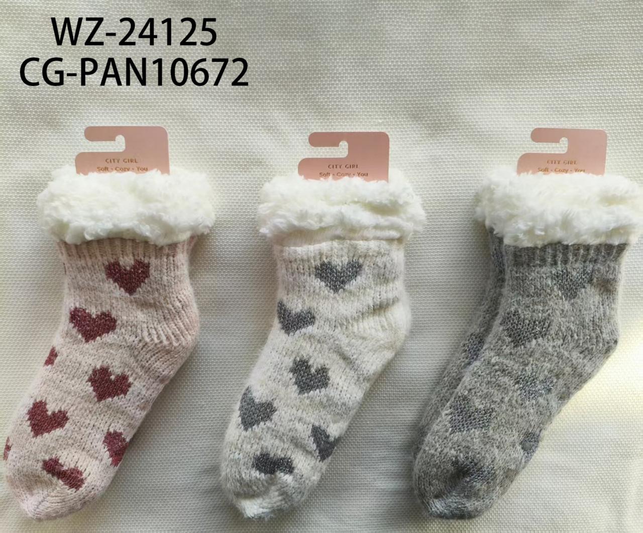 PANTUMEDIAS CORAZONES DE CORDERITO, PAQUETE X12 PARES CITY GIRL WZ-24125*180
