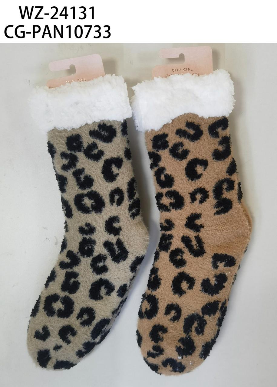 PANTUMEDIAS ANIMAL PRINT DE CORDERITO, PAQUETE X12 PARES CITY GIRL WZ-24131*180