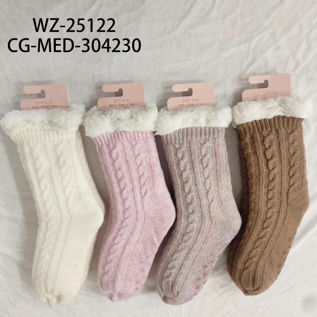 PANTUMEDIAS LISAS DE CORDERITO, PAQUETE X12 PARES CITY GIRL WZ-25122*180