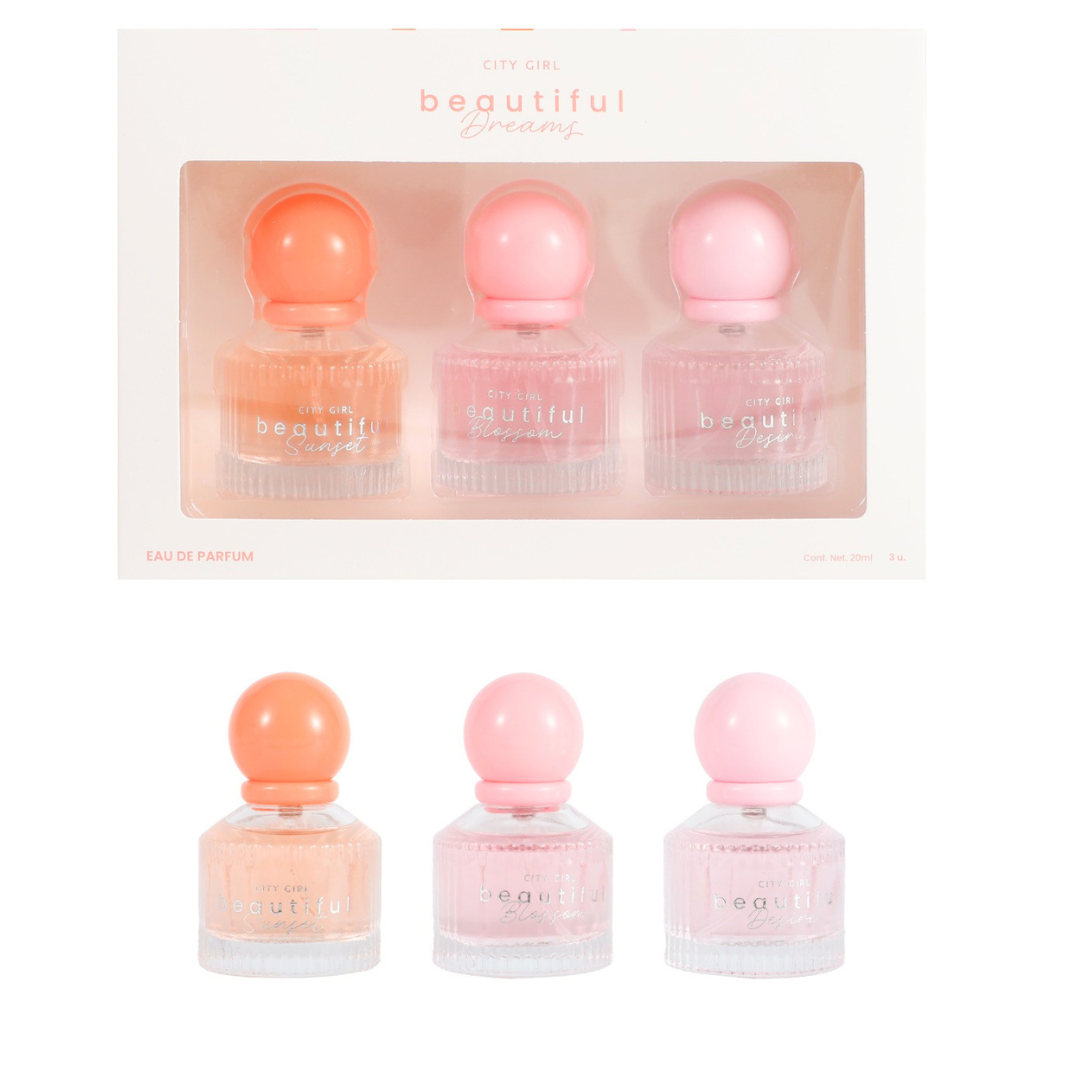 KIT DE PERFUMES "BEAUTYFUL DREAMS" X3PCS 20ML CITY GIRL YT25136*48
