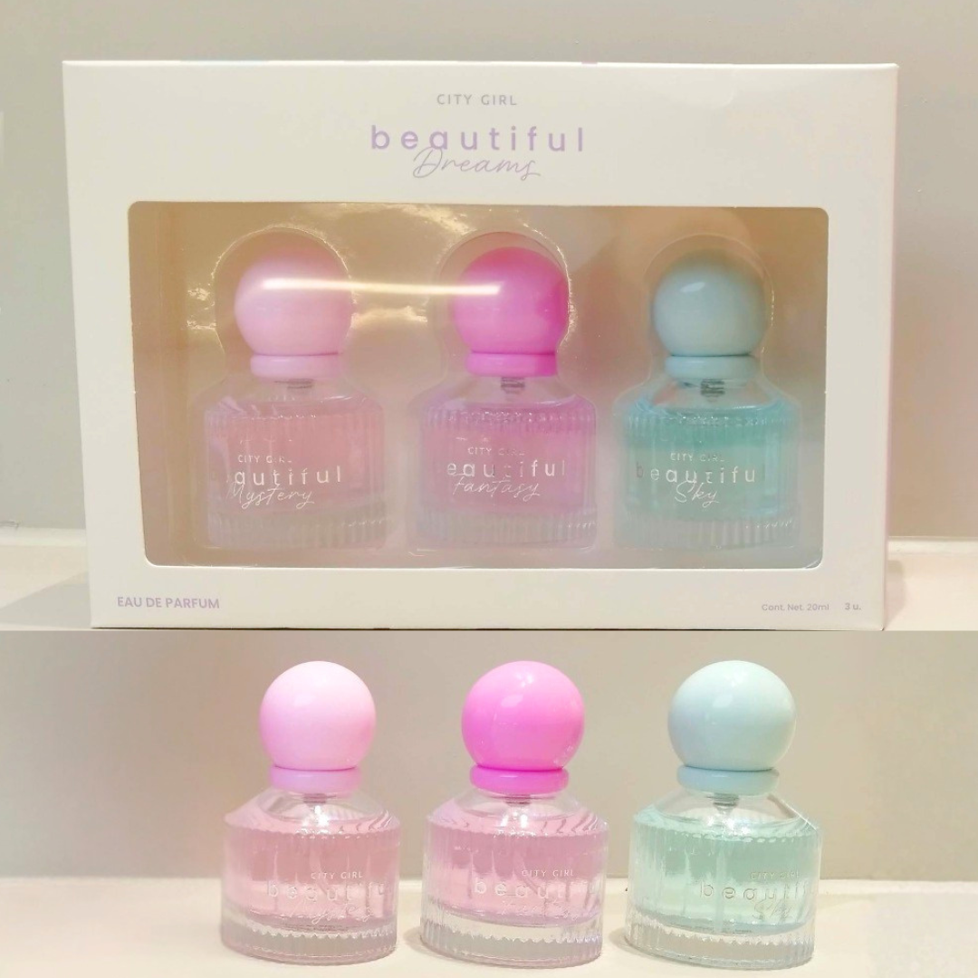KIT DE PERFUMES “BEAUTYFUL DREAMS” X3PCS 20ML CITY GIRL YT25137*48