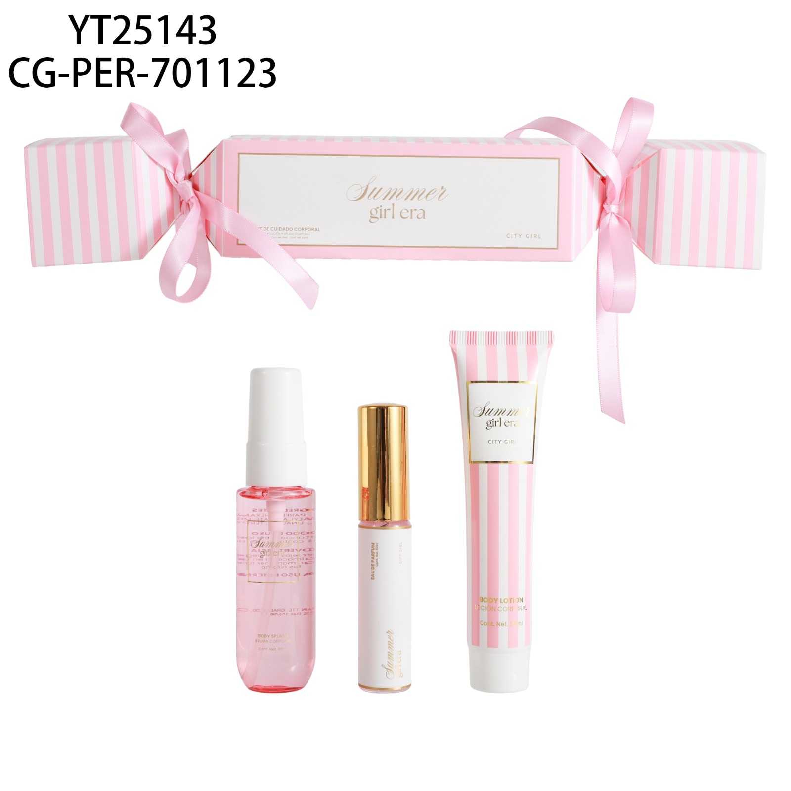 KIT CARAMELO, PERFUME + BODY SPLASH + CREMA CORPORAL CITY GIRL YT25143*24