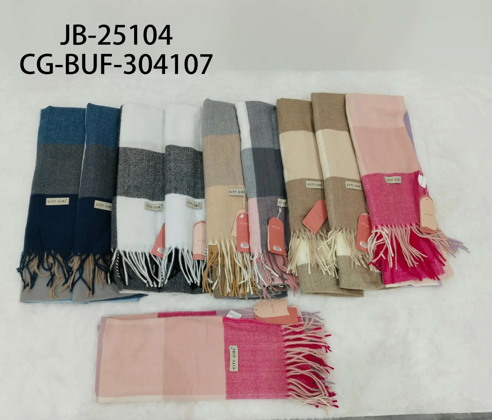 BUFANDA A CUADROS, 6 COLORES CITY GIRL JB-25104*100