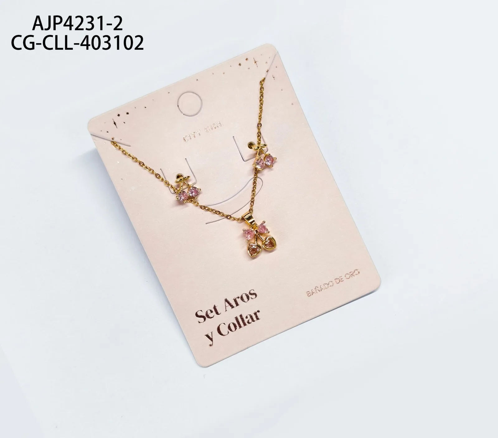 SET DE AROS Y COLLAR (BAÑADOS EN ORO) CITY GIRL AJP4231-2*600