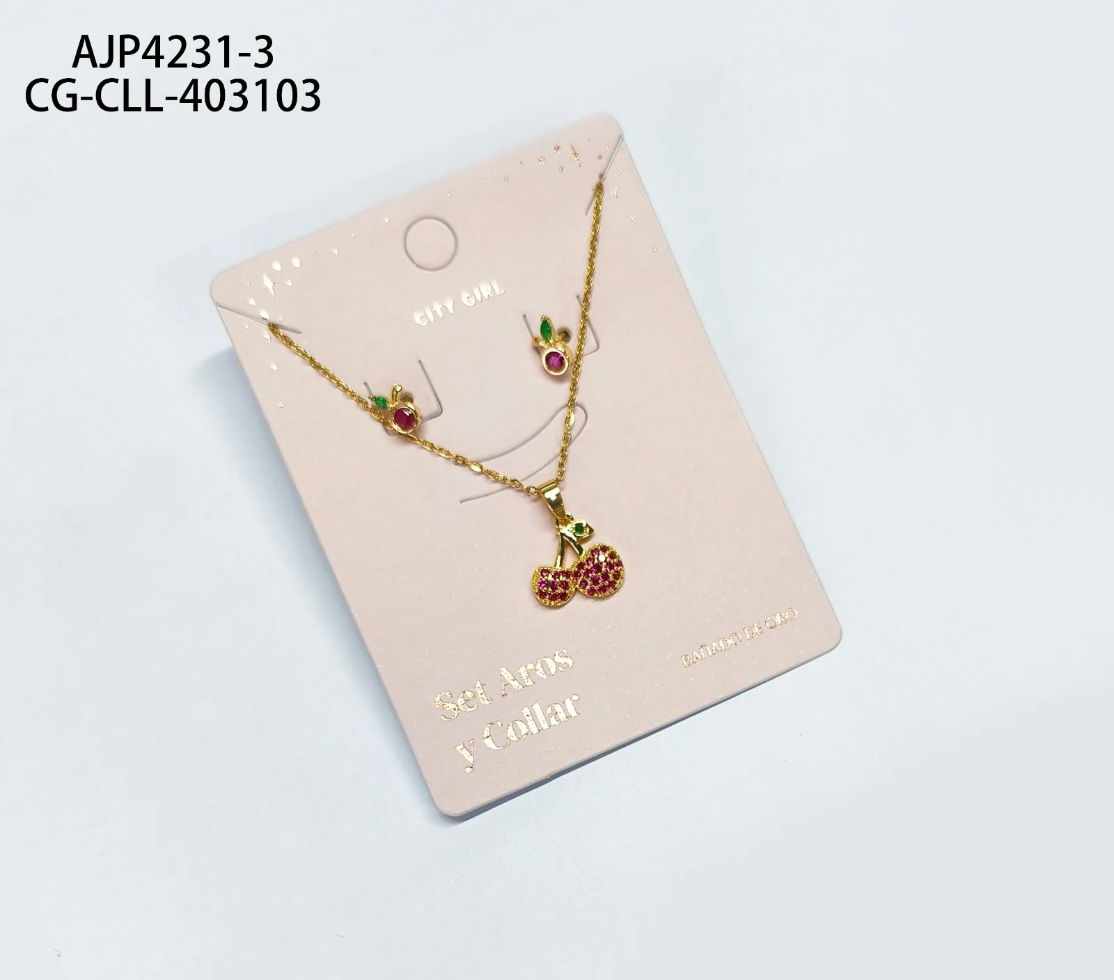 SET DE AROS Y COLLAR (BAÑADOS EN ORO) CITY GIRL AJP4231-3*600