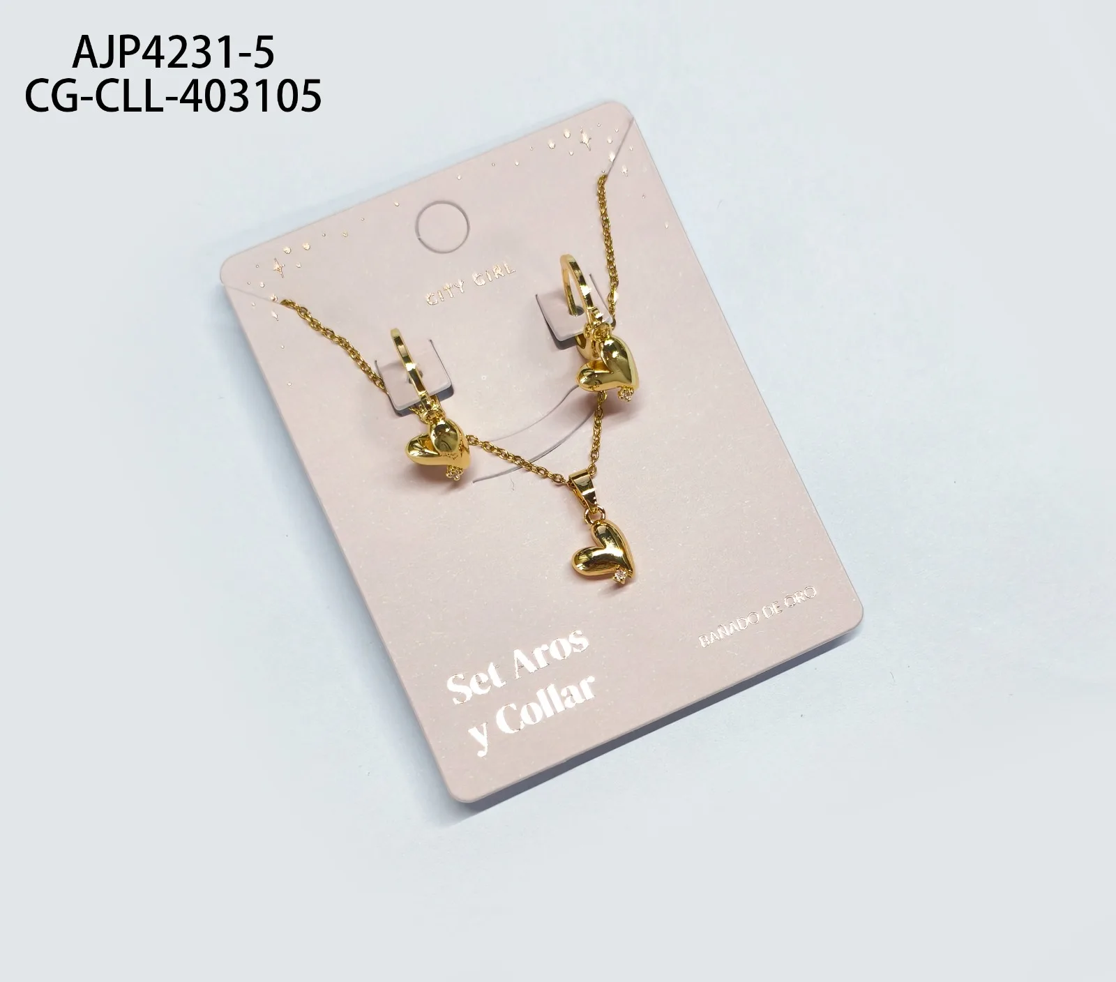 SET DE AROS Y COLLAR (BAÑADOS EN ORO) CITY GIRL AJP4231-5*600
