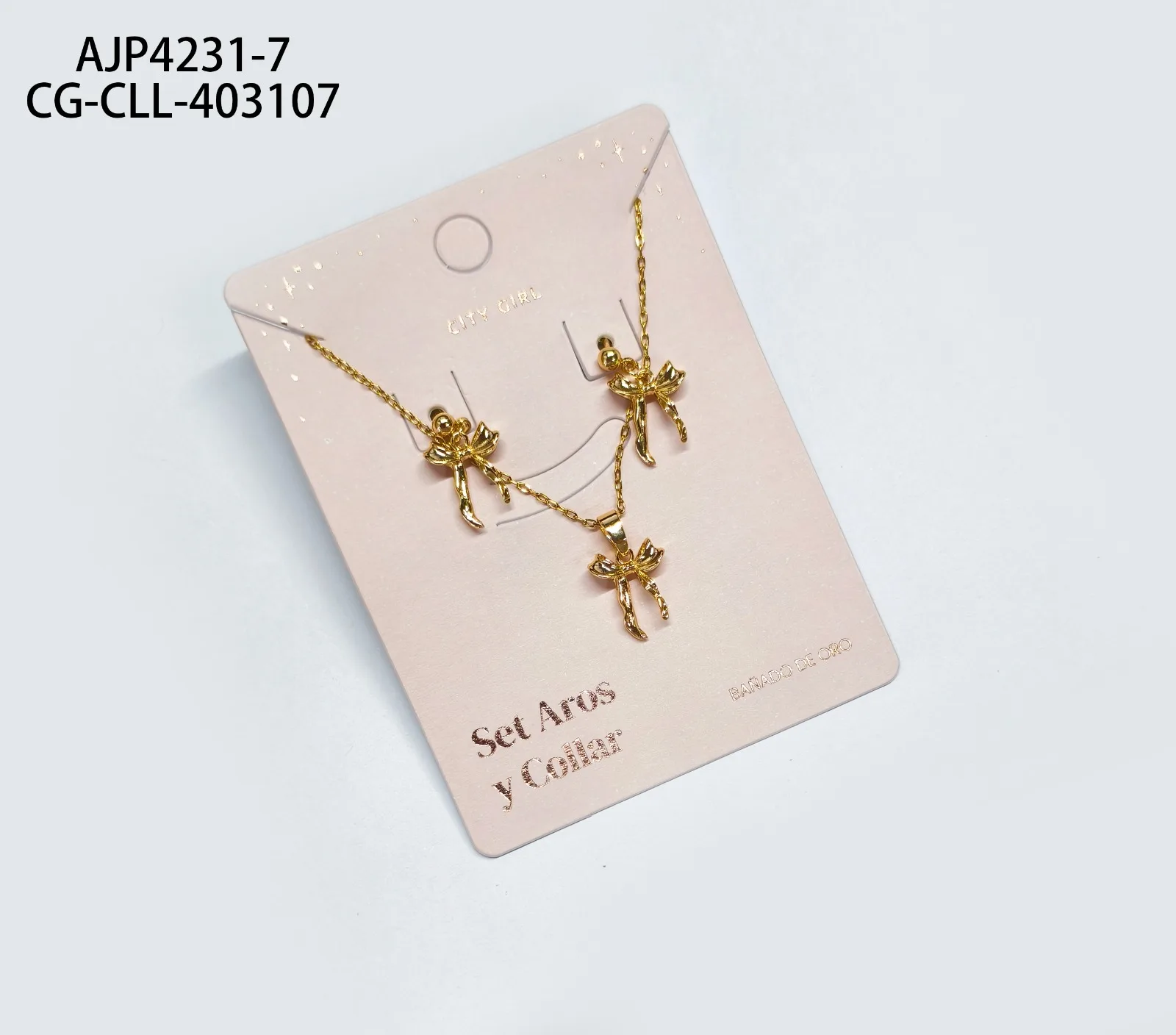 SET DE AROS Y COLLAR (BAÑADOS EN ORO) CITY GIRL AJP4231-7*600