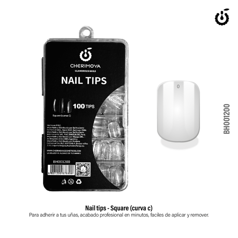 Tips cuadrado (curva C) 100pcs Clear CHERIMOYA -BH001200