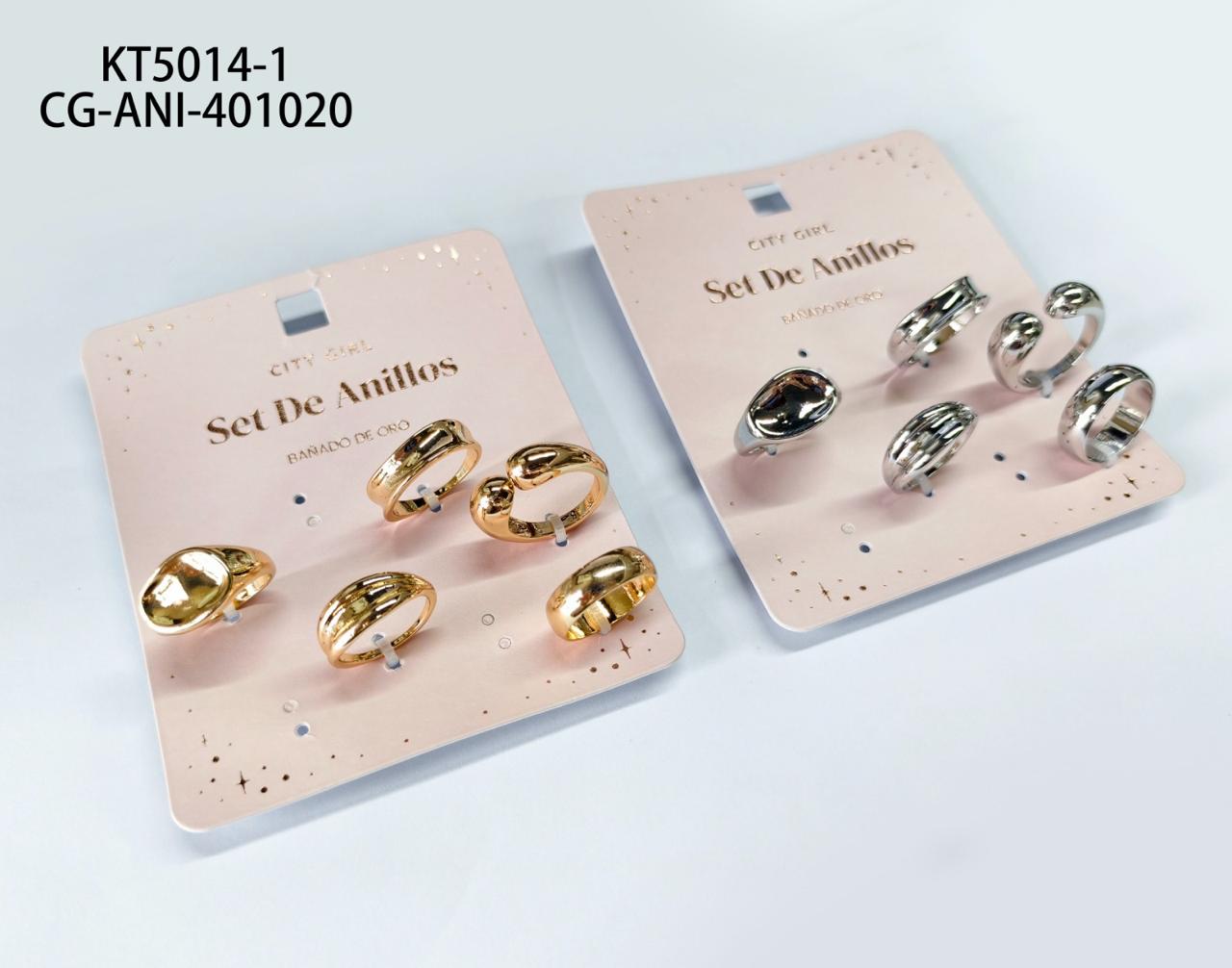 SET DE ANILLOS (BAÑADOS EN ORO) CITY GIRL KT5014-1*300