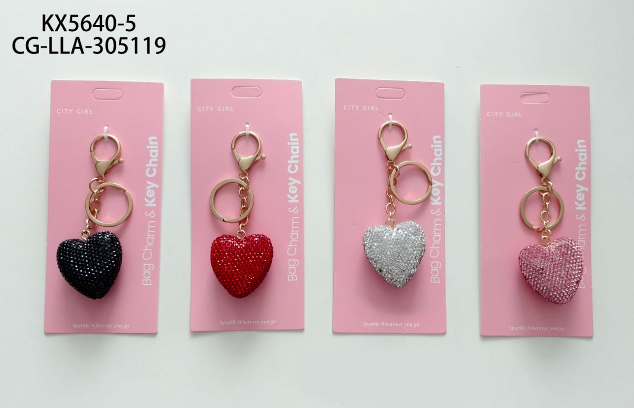 LLAVERO STRASS CORAZON, 4 COLORES CITY GIRL KX5640-5*600