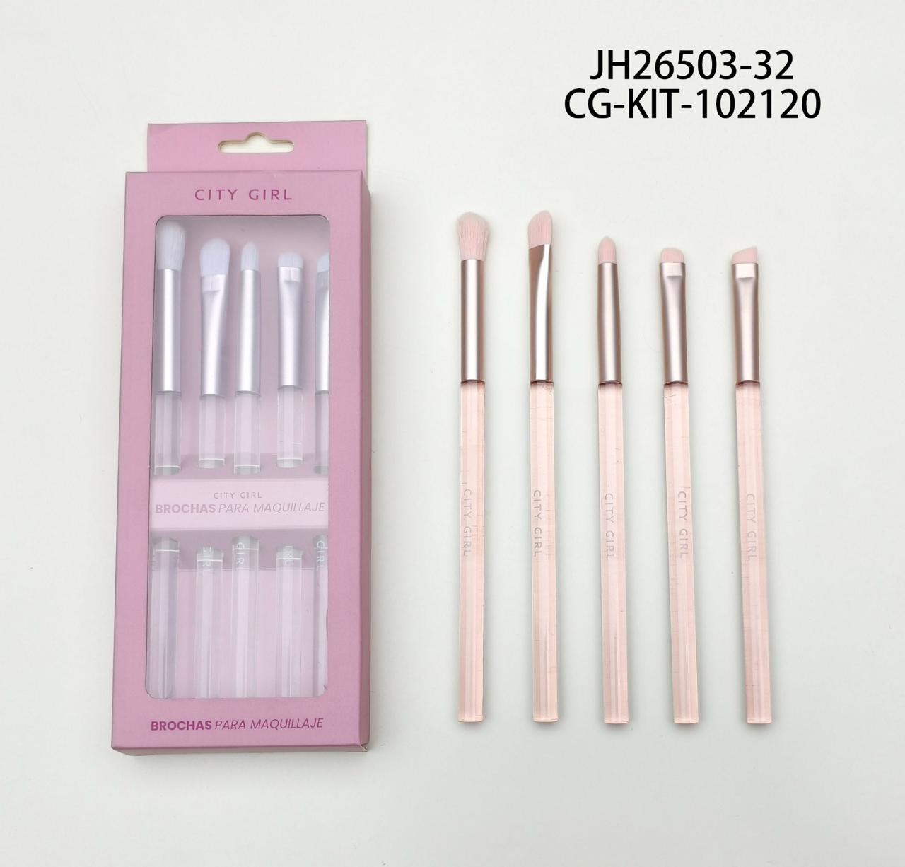 SET DE BROCHAS, 2 COLORES X5 PCS CITY GIRL JH26503-32*480