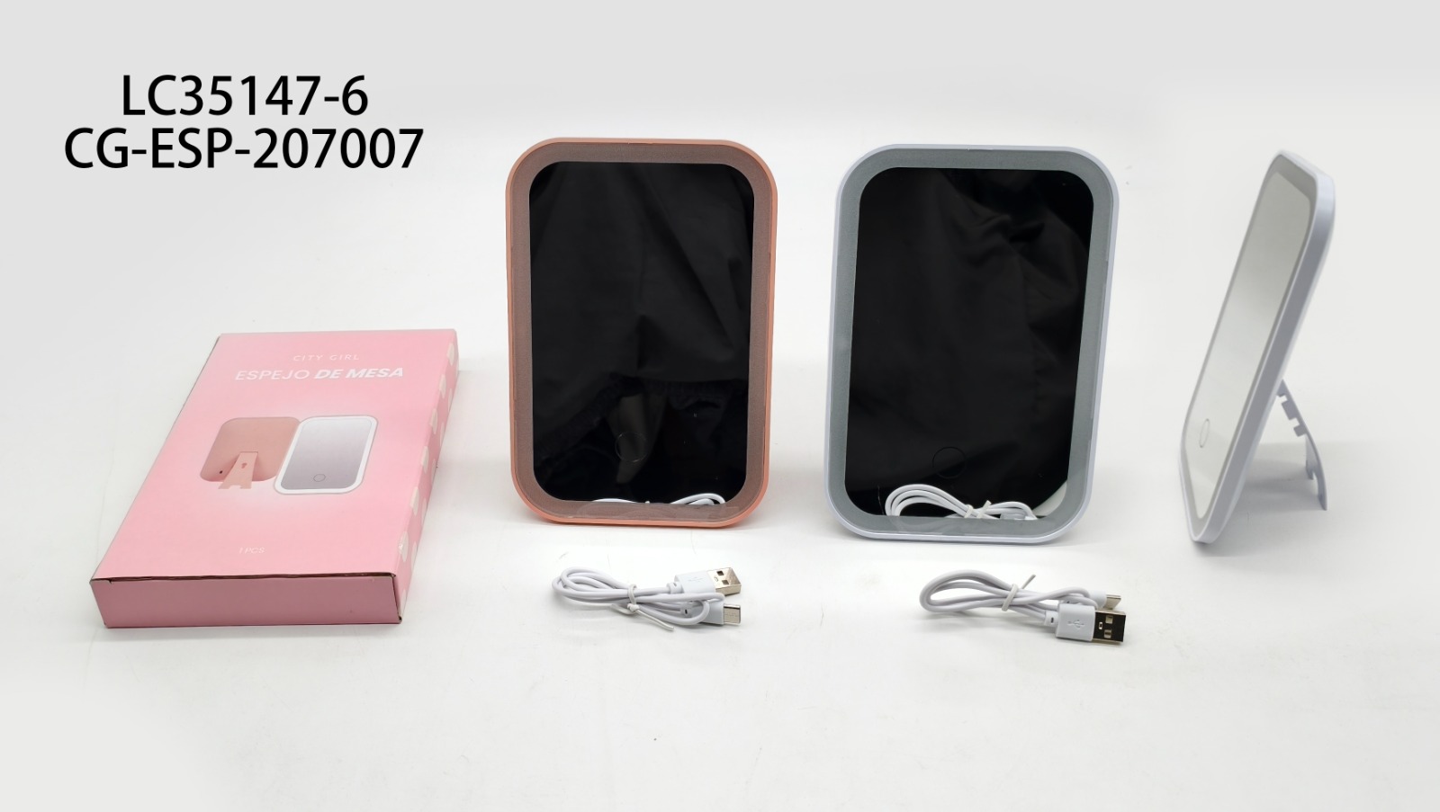 ESPEJO CON LUZ LED, 2 COLORES CITY GIRL LC35147-6*90