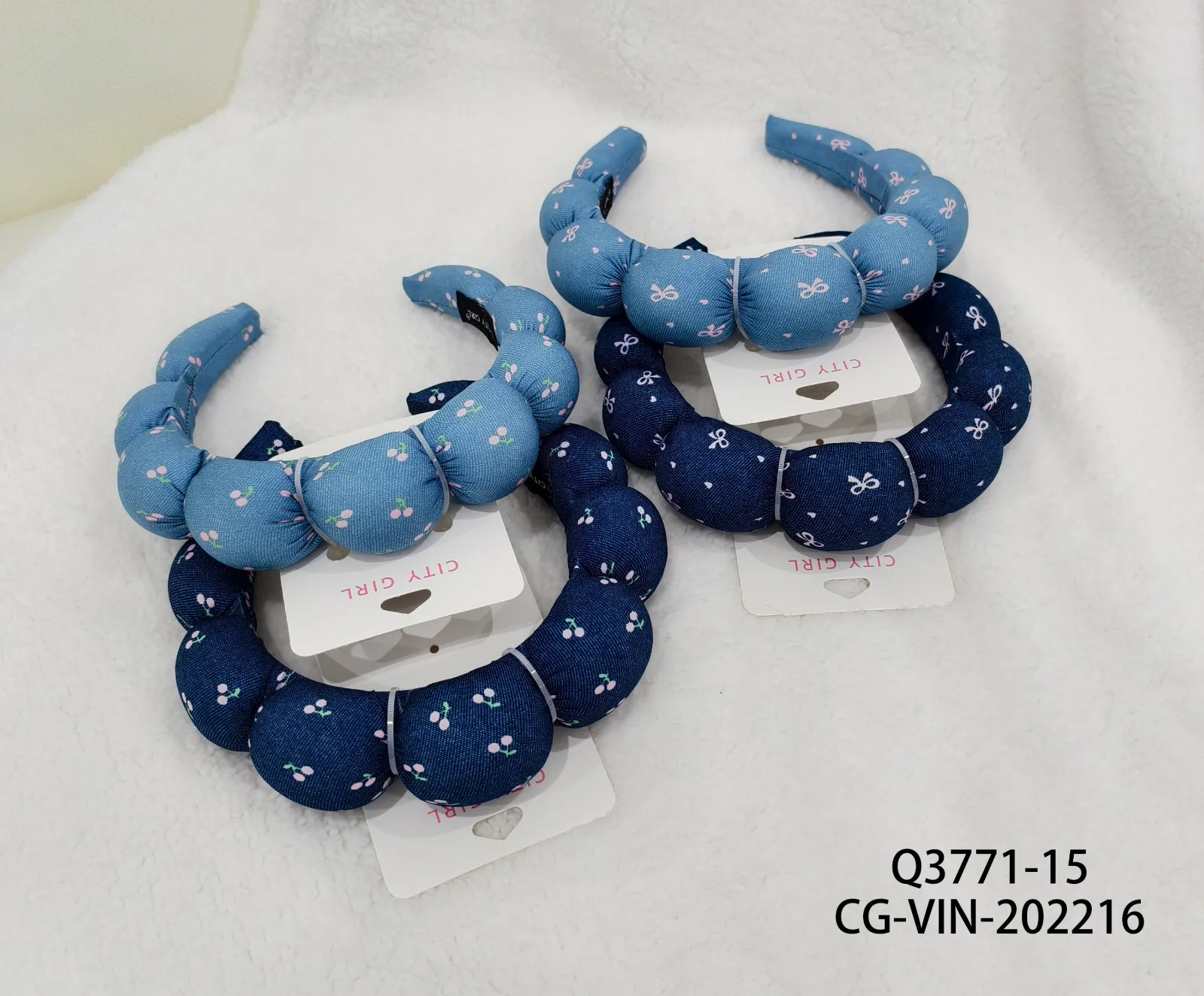VINCHA PARA SKINCARE CON MOÑITOS Y CEREZAS CITY GIRL Q3771-15*300