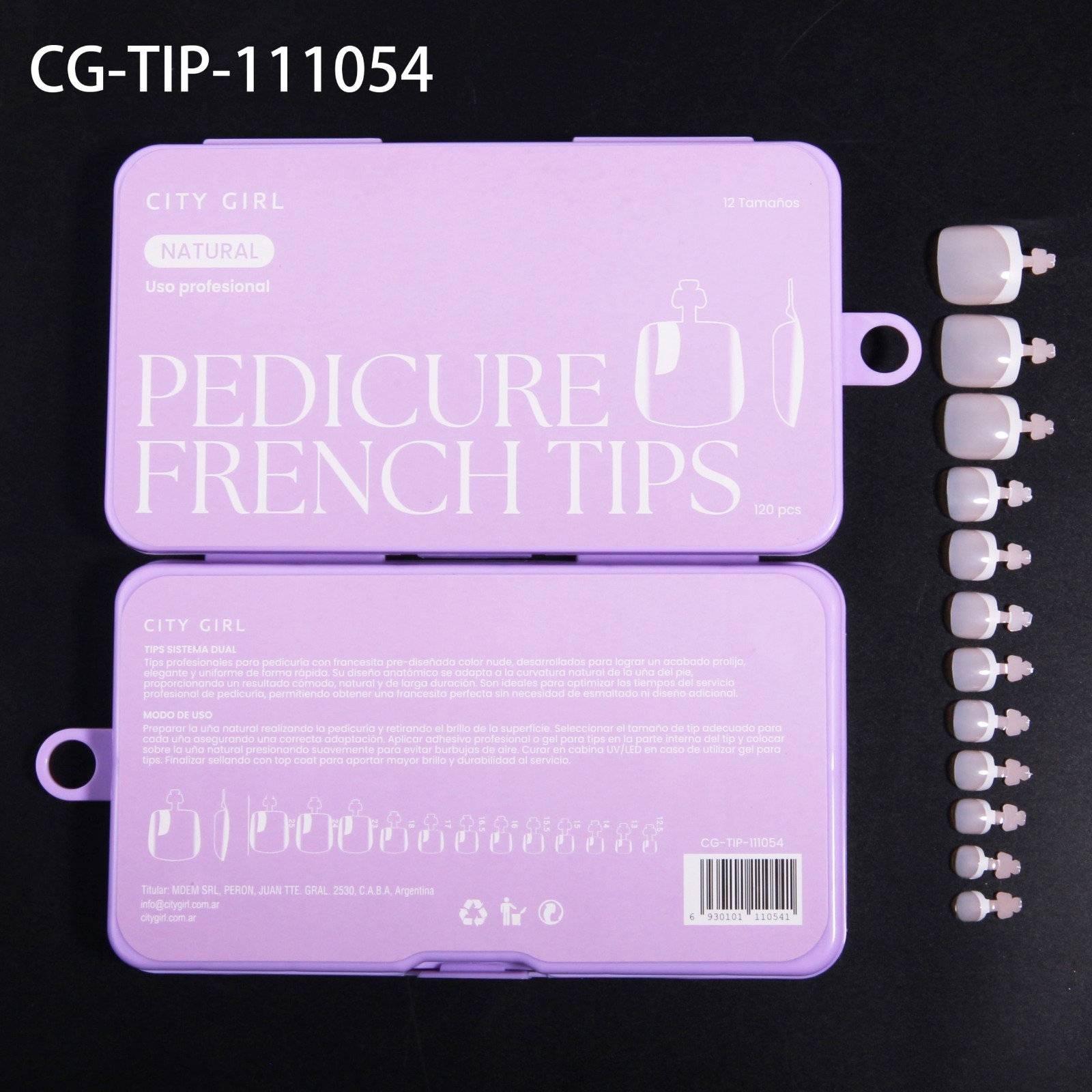 TIPS PARA PIES CON FRANCESITA "NATURAL", X120PCS CITY GIRL CG-TIP-111054*240
