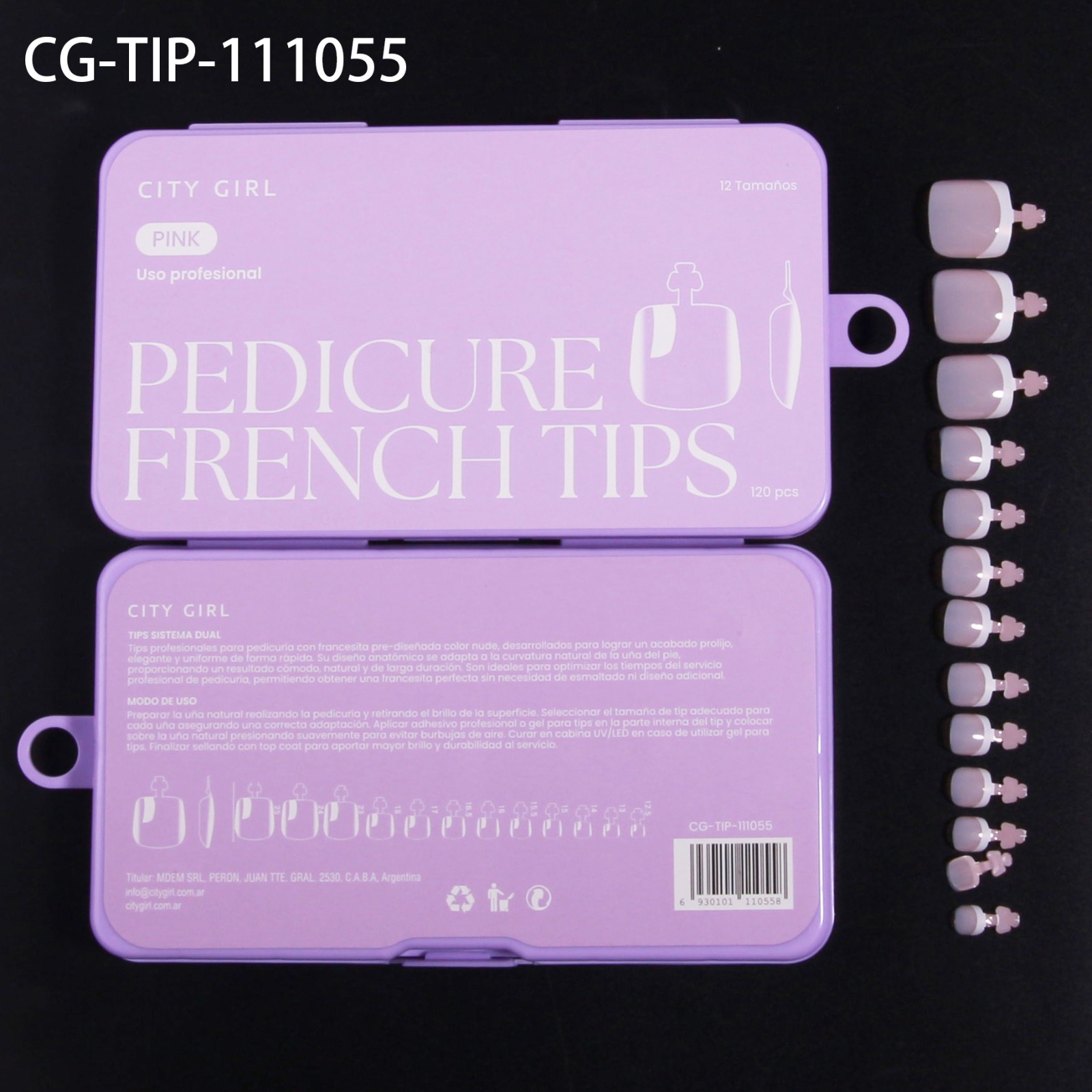 TIPS PARA PIES CON FRANCESITA "ROSA", X120PCS CITY GIRL CG-TIP-111055*240