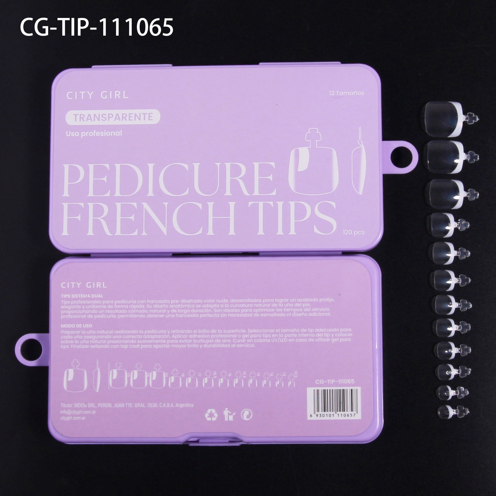 TIPS PARA PIES CON FRANCESITA "TRANSPARENTE", X120PCS CITY GIRL CG-TIP-111065*240